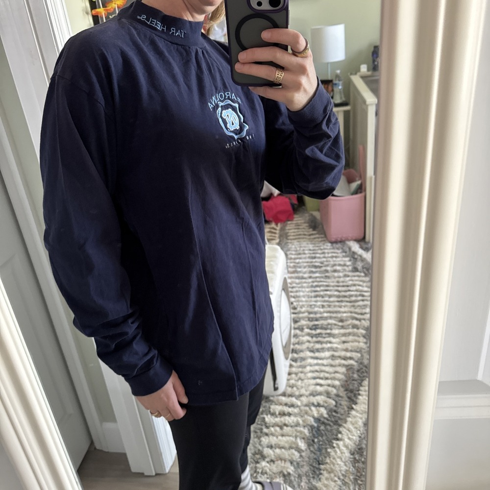 Vintage North Carolina Tarheels Shirt Women's L Fits SM Long Sleeve Mock Neck - Picture 10 of 10
